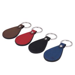 DHL500pcs Party Favor Laser Printing PU Plain Oval Shaped Keychain Mix Color