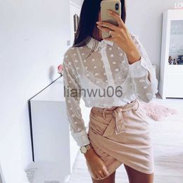 Women's Blouses Shirts Women Ladies Spring Summer Floral Long Sleeve Shirts Tops Casual Button Down Loose Blouse Black White J230802