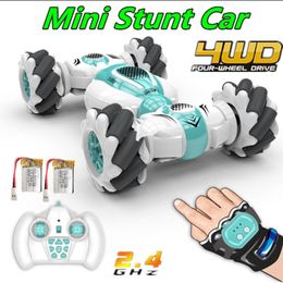 ElectricRC Car S-012 2.4GHz 4WD Mini RC Stunt Car Remote Control Watch Gesture Sensor Electric Toy RC Drift Car Rotation Gift for Kids Gift 230801