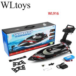 Electric RC Boats Parkten RC Boat Wltoys 2 4G 55KM H Brushless Motor High Speed Remote Control Racing Water Speedboat Model Toys for Adult Kids 230801