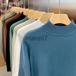 Men's Sweaters Korean Fashion Sweaters Men Solid Colour Half Turtleneck Casual Street Wear Man Clothes Knitted Jumper Pullovers J230802