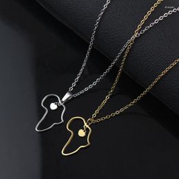 Pendant Necklaces Africa Map Necklace Women Men Silver Gold Colour Hollowed Out Ethiopian Jewellery Wholesale African Hip Hop