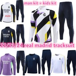 22 23 24 Real madrids adult Tracksuits kids TRAINING suit jerseys soccer TRACKSUIT jacket set 2023 2024 chandal futbol football survetement kids men child