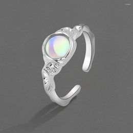 Wedding Rings Jianery Personality Big Simple Moon Stone For Women Charm Engagement Men Vintage Knuckle Finger Jewelry