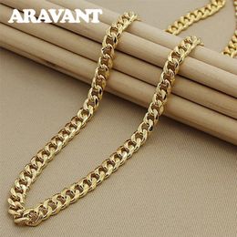 Strands Strings 925 Silver 18K Gold Link Chain Necklace For Women Men Fashion Jewellery Wholesale 230801