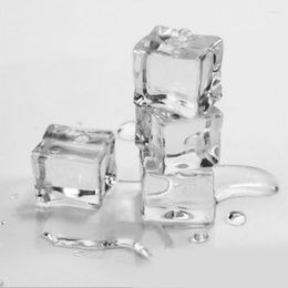 Decorative Flowers High Quality 10Pcs 20mm/25mm/30mm Artificial Acrylic Square Shape Ice Cubes Pography Props S #A