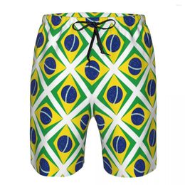 Men's Shorts 2023 Summer Swimwear Brazilian Flag Beachwear Swim Trunks Men Swimsuit
