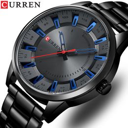 Wristwatches CURREN Fashion Simple Style Men Watches Quartz Stainless Steel Band Clock Male 230802
