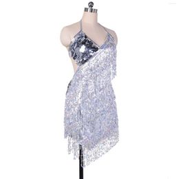 Stage Wear Personality Glitter Tassel Latin Dress Lady Night Club Performance T Clothing Fringes Ballroom Standard