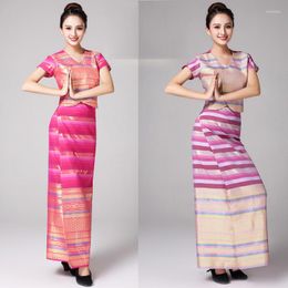Ethnic Clothing 2023 Thailand Traditional Dress Set National Style Catering Costume Casual Daily Thai Pography Spa Uniform