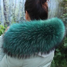Scarves Winter Natural Raccoon Real Fur Collar High Quality Scraves Women Coat Trim Scarf Luxury Warm Shawl Muffler Female