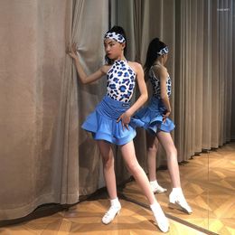 Stage Wear Professional Latin Dance Training Costume For Girls Performance Skirt Split Suit Summer