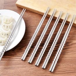 Chopsticks 10pairs Stainless Steel Chinese Stylish Healthy Light Weight Metal Non-slip Design Kitchen Tools