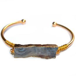 Wire Wrapped Sun Agate Galaxy Adjustable Cuff Bangle Bracelets Chakra Crystal Handmade Jewelry for Women Girls