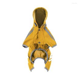 Dog Apparel Raincoat For Dogs Four Legged Waterproof Rain Coat Adjustable Breathable Jackets Polyester With Reflective