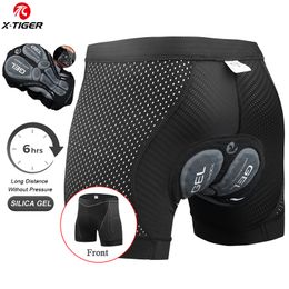 Cycling Shorts X-TIGER Cycling Shorts Men's Cycling Underwear Breathable Mesh Riding Underpant Gel Pad Shockproof Bike Shorts Bicycle Underwear 230801