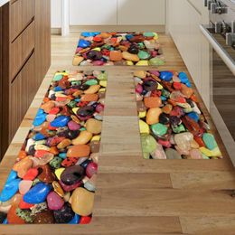 Carpets Colourful Stone Print Kitchen Mat Entrance Doormat Printed Rug Home Floor Balcony Anti-Slip Carpet Decor