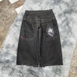 Shorts masculinos y2k denim retro ginásio homens solto moda hip hop casual sweatpants pernas largas versátil carga streetwear 230802