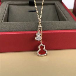 Designer Jewellery Pendant Necklace Classic Steel Diamonds Bottle Gourd Pendant Necklaces 18k Gold Plated Women Luck High Quality Jewelry1T5N{category}