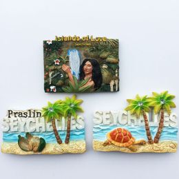 Fridge Magnets Seychelles Travel Souvenir Resin Painted Crafts Magnetic Stickers for Magnet Decor 230801