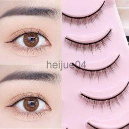 False Eyelashes Natural Cross Short Eyelashes 5 Pairs Japanese Daily Brown Eye Lashes Handmade Comfortable Eyelashes Makeup Tools x0802