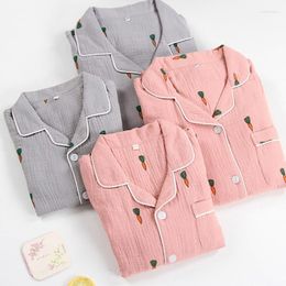 Women's Sleepwear Long Sleeved Short Pyjama Set Couple Pyjamas Homewear