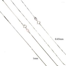 Chains 2023 Heart Collares Collier Stamped 925 Length Chain Necklace Two Size 0.65mm-1.0mm Width 925sterling Link Top Quality