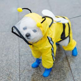Dog Apparel Summer Raincoat Animal Shape Outdoor Four Legged Waterproof And Dustproof Pet Small Teddy Cute