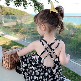 Girl Dresses Summer Children Girls Daisy Dress Kids Backless Splicing Costumes Outfits Clothes Beach Baby Clothing