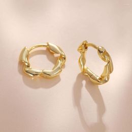 Hoop Earrings 925 Sterling Silver Plated 18K Gold Exaggeration Twist Fashionable Wave Concise Geometry Circle For Women