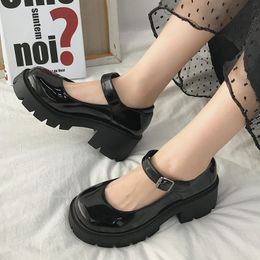 Dress Shoes Platform shoes heels Leather Shoe Casual Oxford Loafers Thick Bottom Ladies Wedge Lolita Mary Jane shoe 43 230801