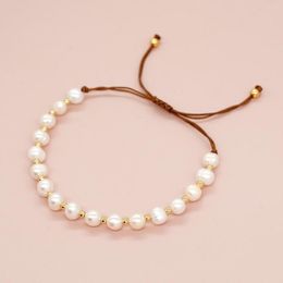 Strand YASTYT In Bracelet For Women Freshwater Pearl Golden Plated Bead Friendship Adjustable Jewellery Classic Romantic Fashion