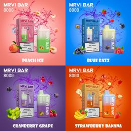 Original MRVI Vape 8000 Puffs Bar Disposable Electronic Cigarettes vapes with stocks 550 Mah battery free ship