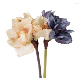 Decorative Flowers DIY Projects Amaryllis Clivia Artificial Flower Living Room Decoration Retro Color Pography Silk