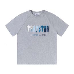 Trapstar London T Shirt Chest White-blue Colour Towel Embroidery Mens Shorts Casual Street Shirts British Fashion Brand Suits Z96a49