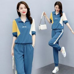 Women's Sleepwear Women Clothes Suit Lady Short Sleeved T-shirt Shorts 2pcs Clothing Sets 2023 Summer Outfits Casual Plus Size Sport Costume