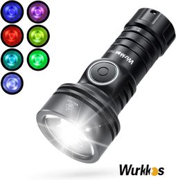 Flashlights Torches Wurkkos TS11 Mini 18350 Flashlight USB C Rechargeable EDC SFT40 Torch Powerful 2000LM RGB Auxiliary IP68 Waterproof Anduril 20 230801