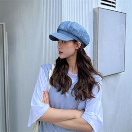 Berets Sboy Caps Beret Women Gatsby Cap Octagonal Baker Peaked Driving Hat Female Sunscreen Hats Painter's