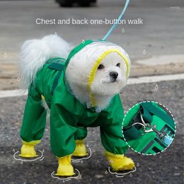 Dog Apparel Four Legged Raincoat All Inclusive Can Pull Out Small And Medium Sized Teddy Pet Clothing Accessories