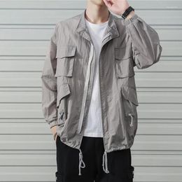 Men's Jackets For Men Multi-pocket Sun Protection Clothes Fashion Cargo Jacket Outdoor Spring Summer Solid Colour All-match Male Coat