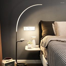 Floor Lamps LED Art Home Indoor Living Room Black White Gold Minimalist Decor Light Bedroom Foyer Corner Table