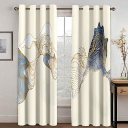 Curtain Modern Abstract Line Luxury Elegance 2 Pieces Thin Curtains For Living Room Bedroom Window Drape Home Decor