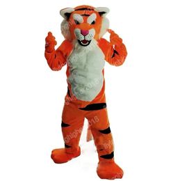Professional Tiger Mascot Costume Halloween Christmas Fancy Party Dress Cartoon Character Suit Carnival Unisex Adults Outfit