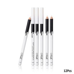 Kombinacja podszewki cieni do powiek 12pcs Lot White Make Up Pen Eyeliner Liner Pencil Brwi Ckseshadow Kosmetics Oczy Makeup Tools 230801