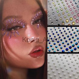 Body Paint 3D Glitter Rhinestone Stickers Face Eyes Nail Self Adhesive Acrylic Diamond Jewels Pearls Stickers Party Festival Makeup Tattoo x0802