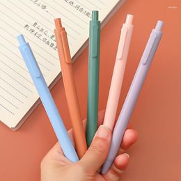 5Pcs Black Ink 0.5mm Fine Point Simple Macaron Colourful Manual Gel Pens Writing Student Stationery School Supplies Journal