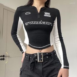 Women's Jackets Cropped Jacket Y2k Clothes 2000s Vintage Harajuku Techwear Women Skinny Slim Long Sleeve Crop Top Workout