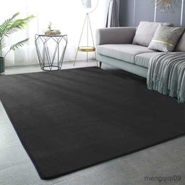 Carpets Coral Velvet Carpets Modern Simple Living Room Decoration Short Plush Thick Rug Kids Bedroom Play Crawling Mat Balcony Cushion R230802