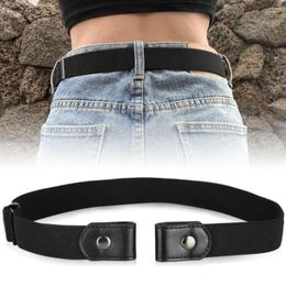 Belts Simple Buttonless Elastic Jeans Belt Universal No Buckle Stretch Waist Japanese Stripe Jean Pants Women Men