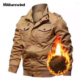 Men's Jackets Autumn Winter Jacket Men Outdoor Casual Fleece Warm Windbreaker Large Size M-6XL Military Cotton Fabric Coat For